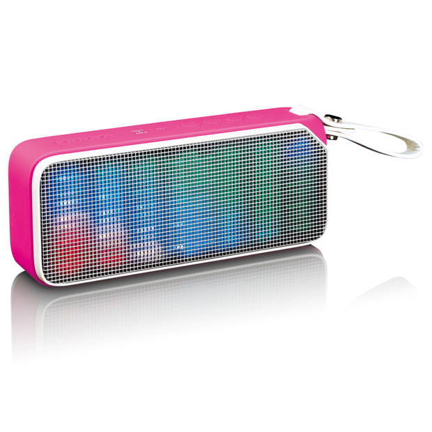 Bluetooth® speaker spatwaterdicht met party lights Lenco Roze
