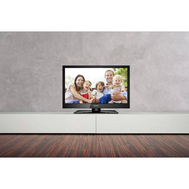 HD LED TV 19 inch DVB T/T2/S2/C met ingebouwde DVD speler Lenco Zwart