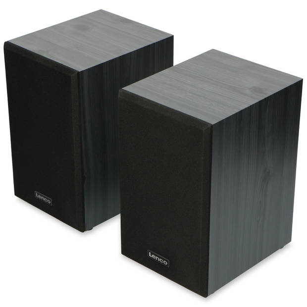 Platenspeler met Bluetooth® en twee externe speakers Lenco Zwart