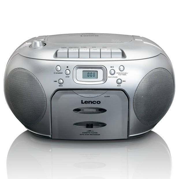 Portable FM Radio CD - Cassettespeler Lenco Zilver
