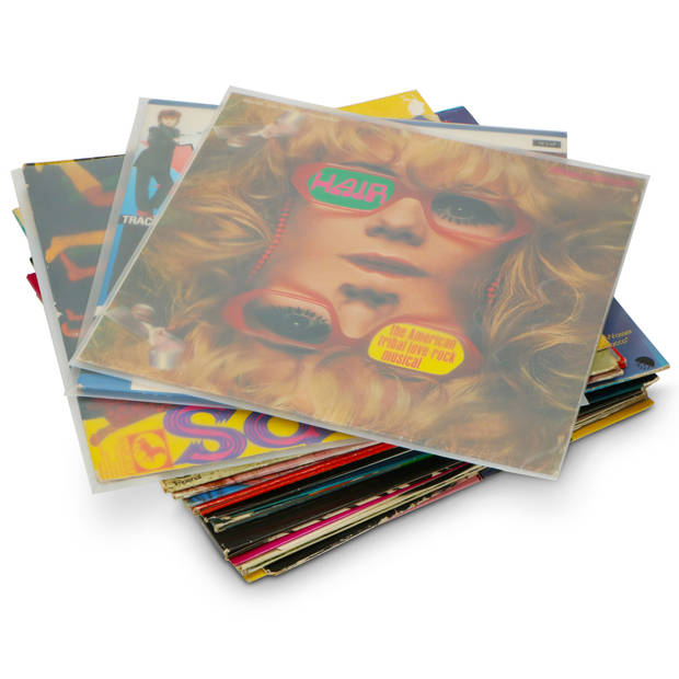50 beschermhoezen voor vinyl platen Lenco Transparant
