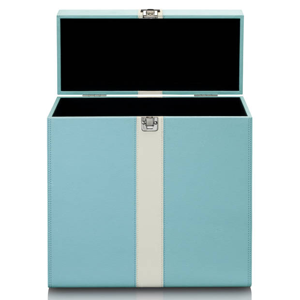 Koffer voor 25-30 platen Lenco Blauw-Wit