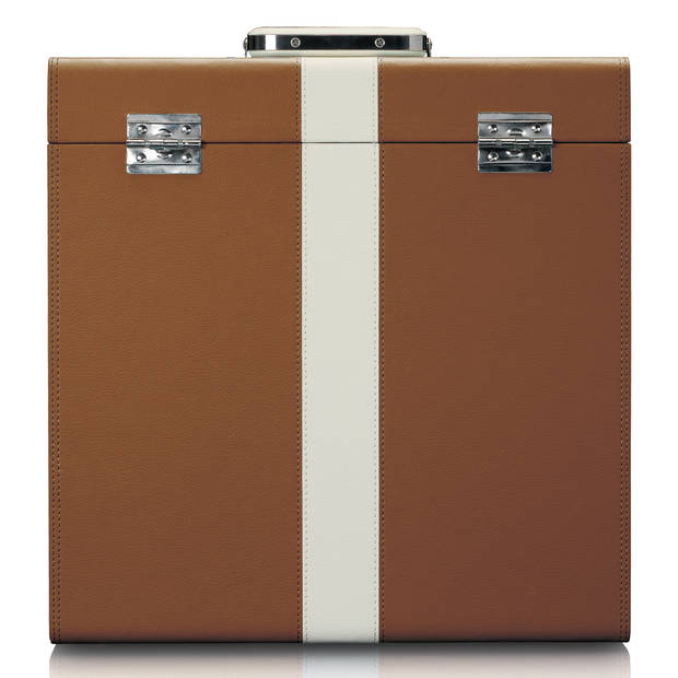 Koffer voor 25-30 platen Lenco Bruin-Wit