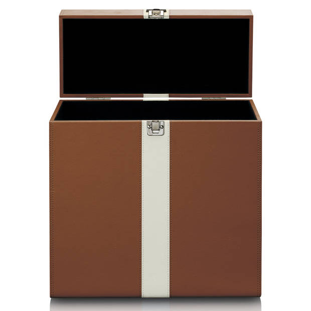 Koffer voor 25-30 platen Lenco Bruin-Wit