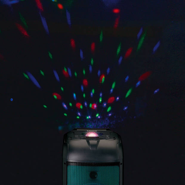 Speaker met front LED verlichting en disco bal Lenco Zwart