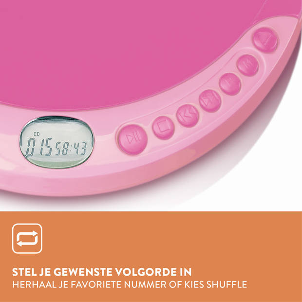 Portable CD speler met oplaadfunctie Lenco Roze