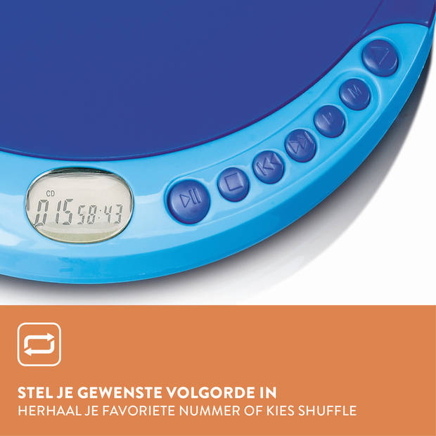 Portable CD speler met oplaadfunctie Lenco Blauw