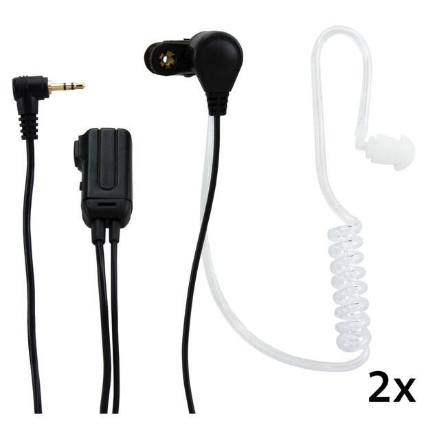 Airtube headset walkie talkie, 2 pack Alecto Transparant