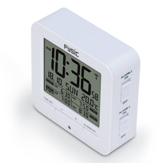 Fysic FKW-8 Digitale Wekker met temperatuursweergave - Wit
