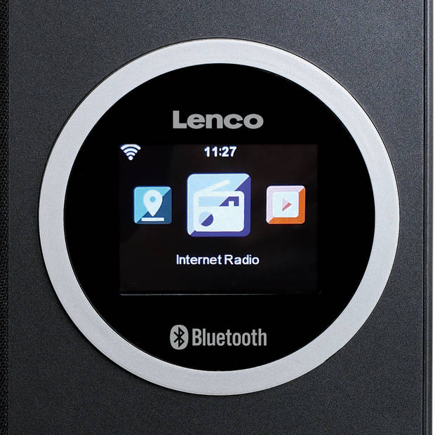 Internet radio met kleurendisplay en Bluetooth® Lenco Zwart-Zilver