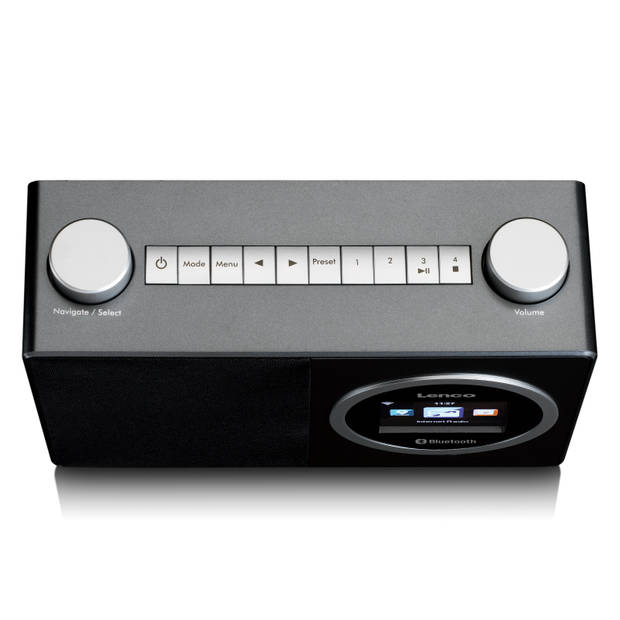 Internet radio met kleurendisplay en Bluetooth® Lenco Zwart-Zilver