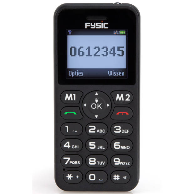 Eenvoudige mobiele telefoon voor senioren met SOS paniekknop Fysic FM-7550 Zwart