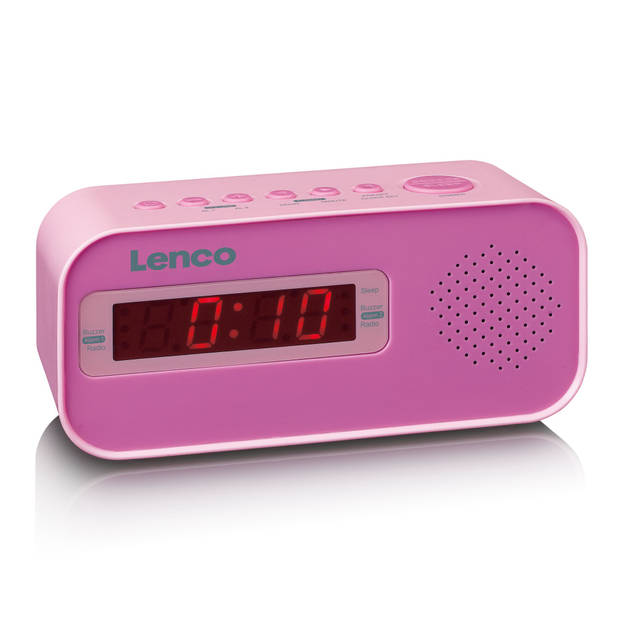 Wekkerradio met stickerset Lenco Roze