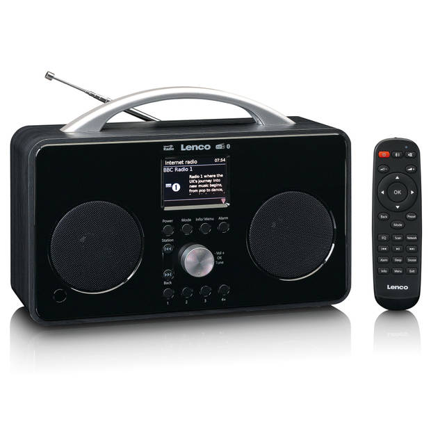 Internet / DAB+ FM Radio met Bluetooth® Lenco Zwart-Zilver