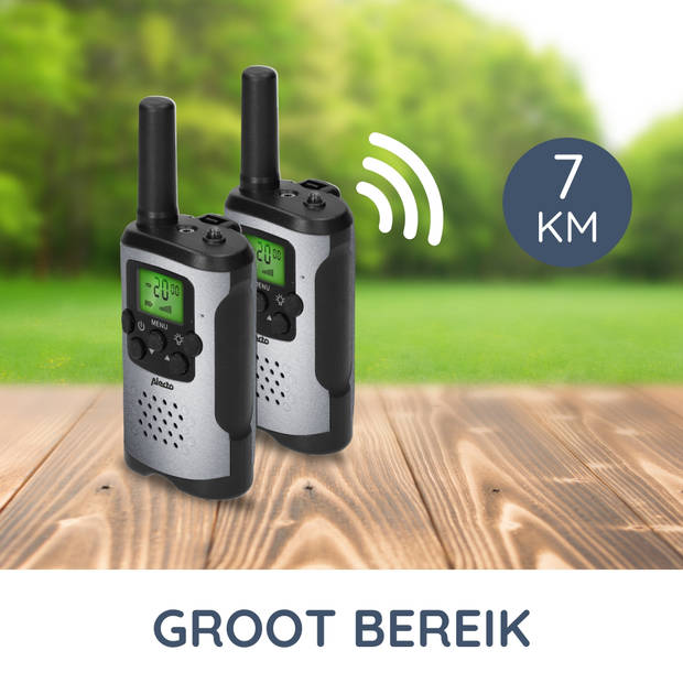 Walkie talkie set 2 stuks Alecto FR115GS Grijs-Zwart