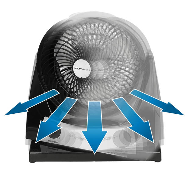 Ventilator 40W 3 snelheden Zwart