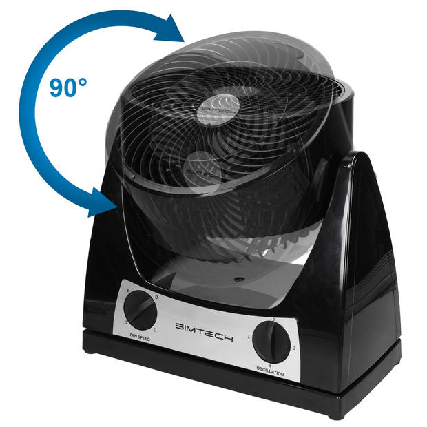 Ventilator 40W 3 snelheden Zwart