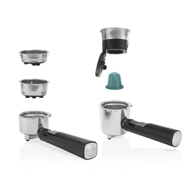 Princess 249412 Espressomachine Met melkopschuimpijpjes voor cappucino en latte macchiato 2 kopjes