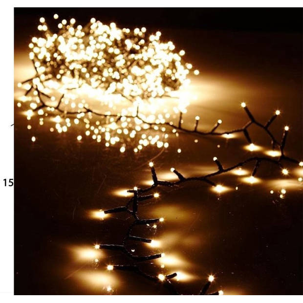 Kerstverlichting Warm-wit 100 Ledlampjes 7,4 + 3 Meter Seizoensdecoratie Kleur: Zwart