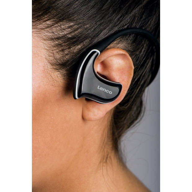 Spatwaterdichte Bluetooth® Koptelefoon met MP3 speler Lenco Zwart-Grijs