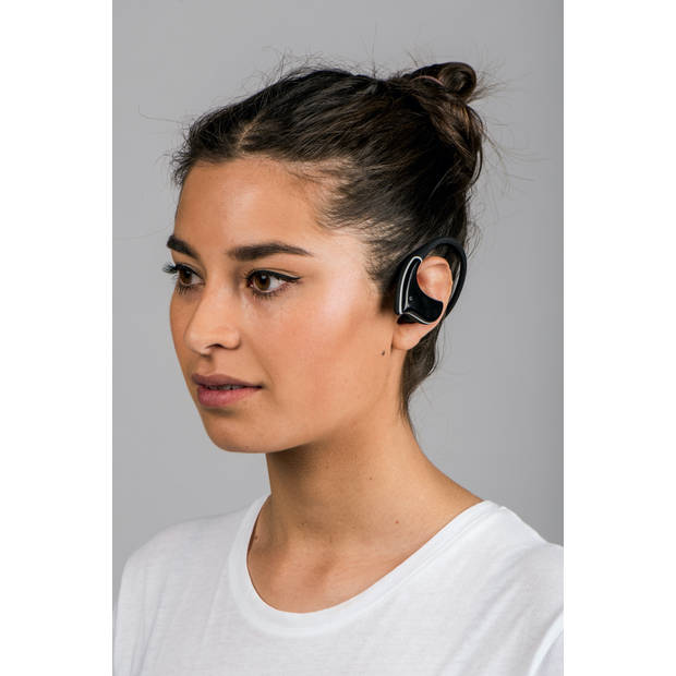 Spatwaterdichte Bluetooth® Koptelefoon met MP3 speler Lenco Zwart-Grijs