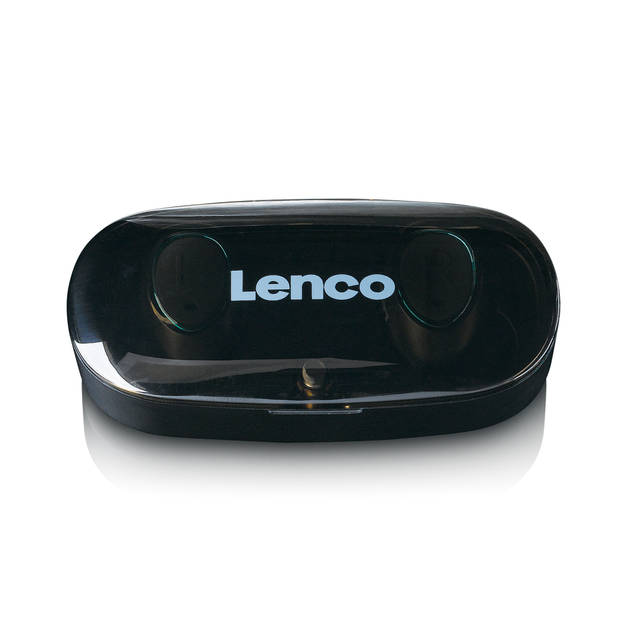 Bluetooth® IPX4 TWS Earphone met powerbank Lenco Zwart