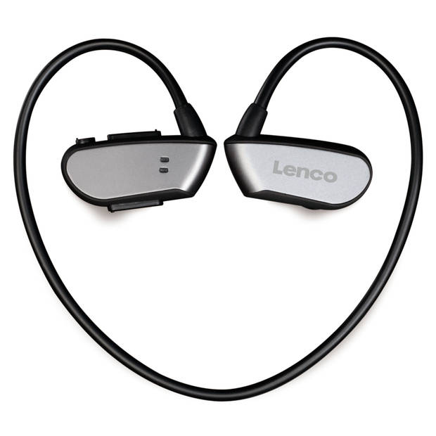 Bluetooth® waterproof sport koptelefoon met 8 gb MP3-speler Lenco Zwart-Grijs