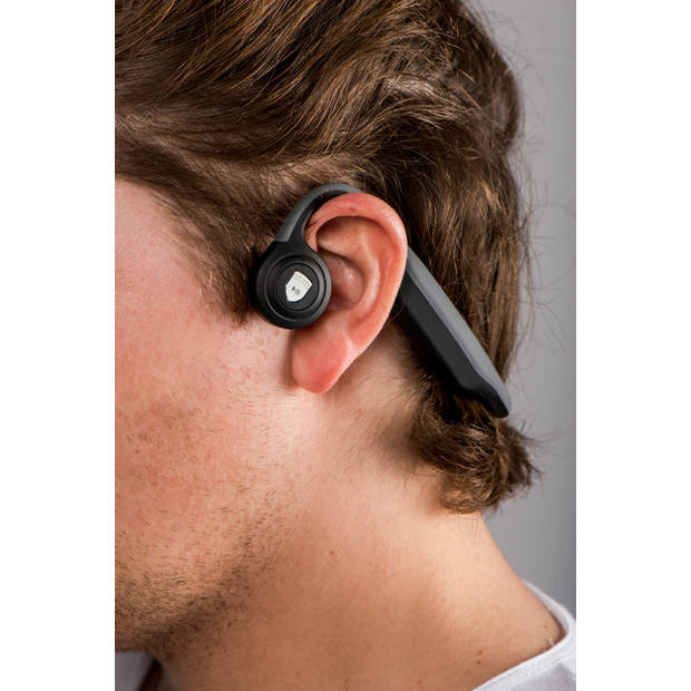 Bone Conduction Bluetooth® hoofdtelefoon Lenco Zwart-Grijs