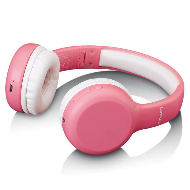 Vouwbare kinder Bluetooth® hoofdtelefoon Lenco Roze
