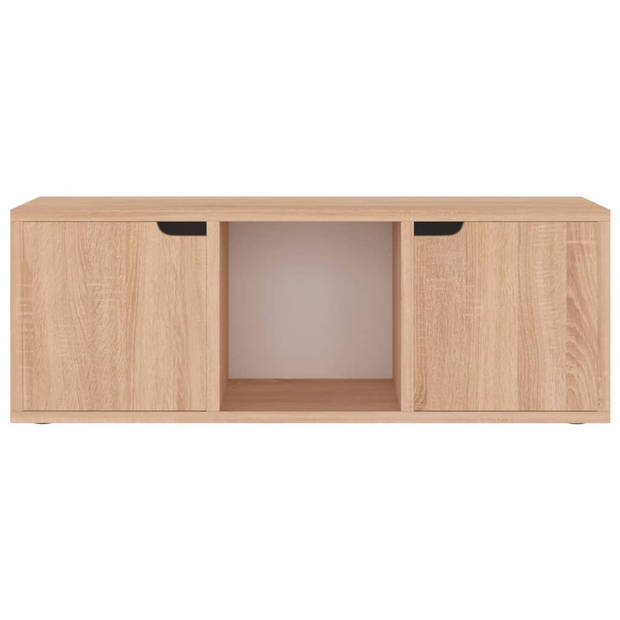 vidaXL Tv-meubel 88,5x27,5x30,5 cm bewerkt hout sonoma eikenkleurig