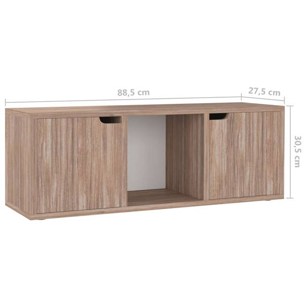 vidaXL Tv-meubel 88,5x27,5x30,5 cm bewerkt hout grijs sonoma eiken