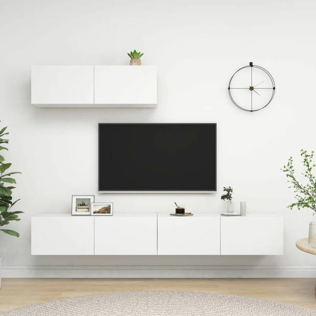 vidaXL Tv-meubelen 3 st bewerkt hout wit