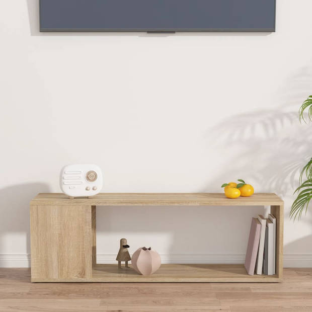 The Living Store TV-kast - tv-meubel - Afmetingen- 100 x 24 x 32 cm - Kleur- sonoma eiken