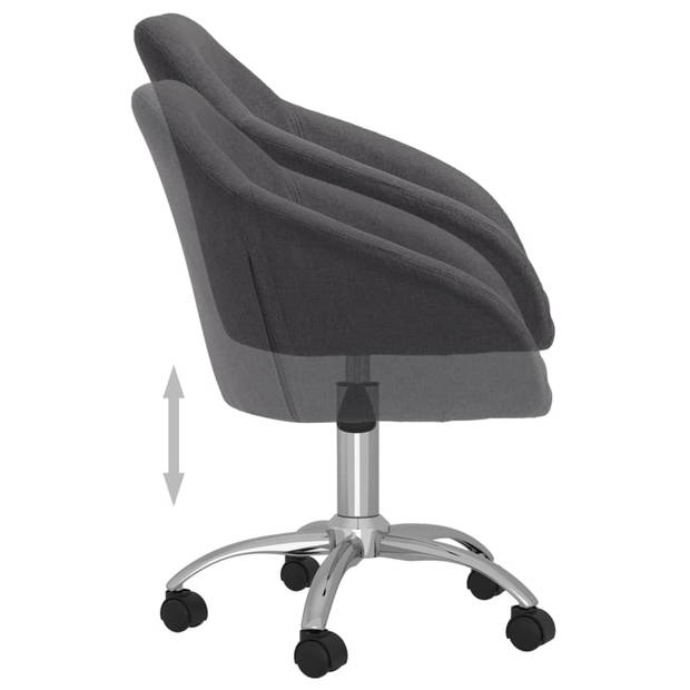 The Living Store Eetkamerstoelen - Donkergrijs - 63x56x(80-92)cm - Draaibaar