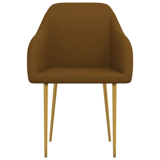 vidaXL Eetkamerstoelen 2 st fluweel bruin