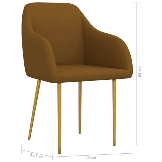 vidaXL Eetkamerstoelen 2 st fluweel bruin