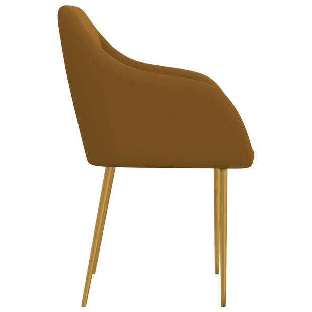 vidaXL Eetkamerstoelen 2 st fluweel bruin