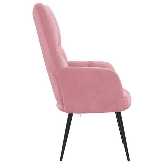 vidaXL Relaxstoel fluweel roze