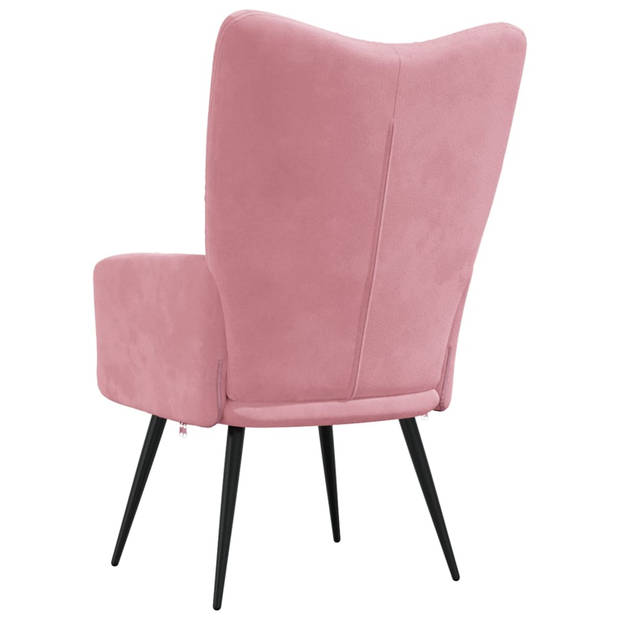 vidaXL Relaxstoel fluweel roze