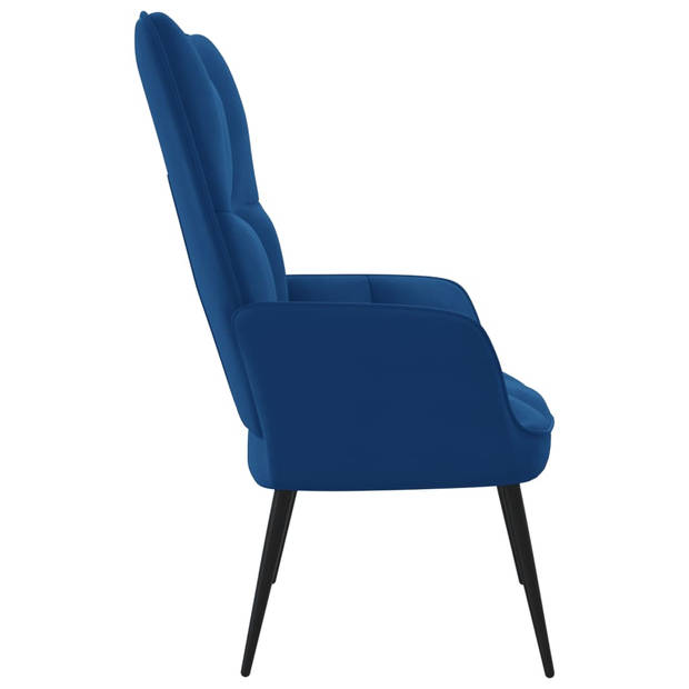 vidaXL Relaxstoel fluweel blauw