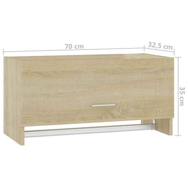 vidaXL Kledingkast 70x32,5x35 cm bewerkt hout sonoma eikenkleurig