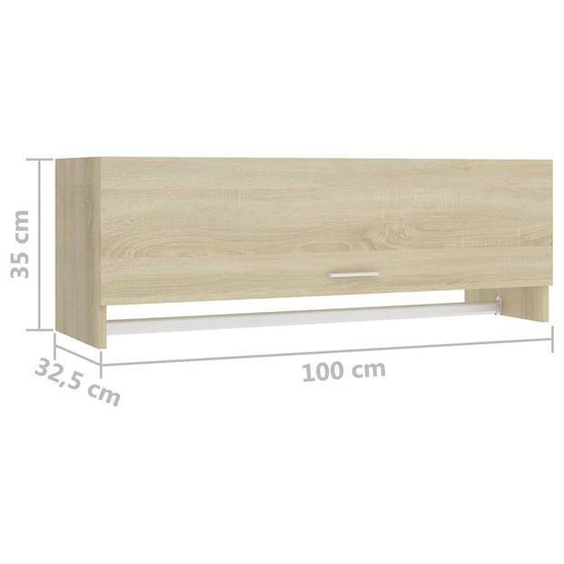 vidaXL Kledingkast 100x32,5x35 cm bewerkt hout sonoma eikenkleurig