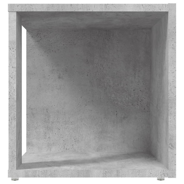 vidaXL Bijzettafel 33x33x34,5 cm bewerkt hout betongrijs