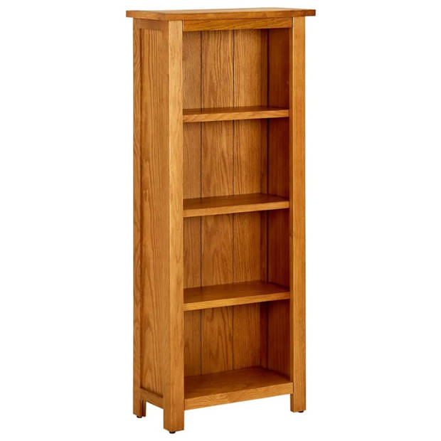 vidaXL Boekenkast met 4 schappen 45x22x110 cm massief eikenhout