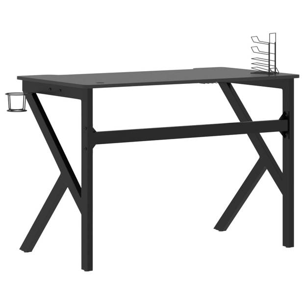 The Living Store Gaming Desk - Zwart - 110x60x75 cm - Ergonomisch design