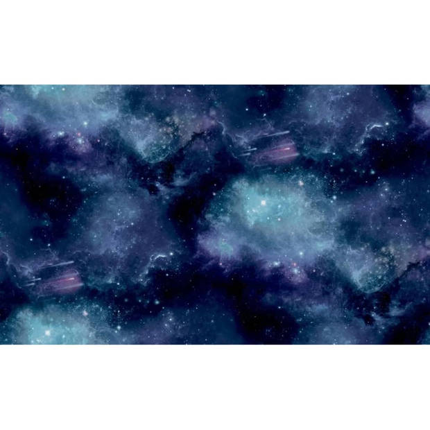 Noordwand Behang Good Vibes Galaxy with Stars zwart en paars