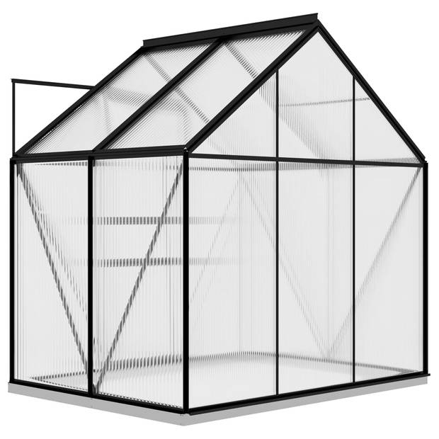 The Living Store Kweekkas - Hobbytuinieren - 190x130x132/202 cm - Aluminium en polycarbonaat
