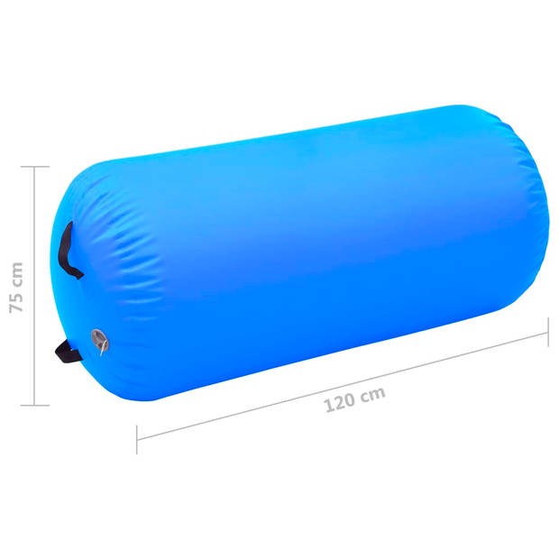 vidaXL Gymnastiekrol met pomp opblaasbaar 120x75 cm PVC blauw