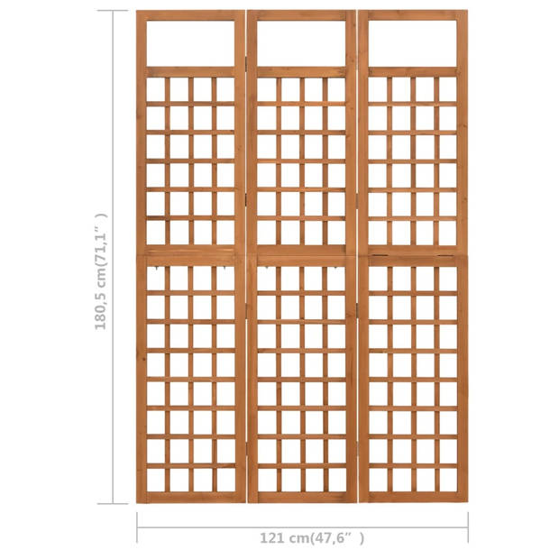 vidaXL Kamerscherm/trellis met 3 panelen 121x180,5 cm vurenhout