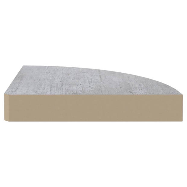 vidaXL Hoekwandschappen 2 st 25x25x3,8 cm MDF betongrijs